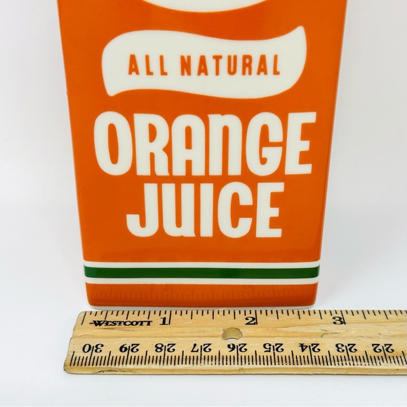 Bando Pop Art Whimsical Orange Juice Vase Ceramic Flower Bud White Orange Green - Picture 8 of 11